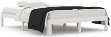 vidaXL Bedframe - massief hout - wit - 135x190 cm