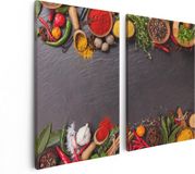Artaza Canvas Schilderij Tweeluik Kruiden - 80x60 cm - Canvas Print
