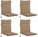 vidaXL 4-delige hoogrugkussen GEMERT 100% Polyester Taupe