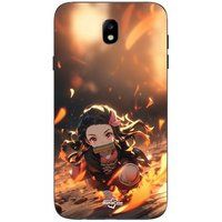 Maniacase Samsung Galaxy J7 2018 Demon Slayer Nezuko 3D Kunst Anime Manga Kopie