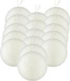 Gerimport 24x stuks kerstballen zilver/wit glitters kunststof diameter 7 cm - Kerstboom versiering
