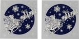 Merkloos 2x stuks velletjes kerst dubbelzijdige glitter raamstickers kerstman slee 31 cm