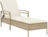 vidaXL Lit de jardin avec coussin 63x200x81 cm poly rotin beige
