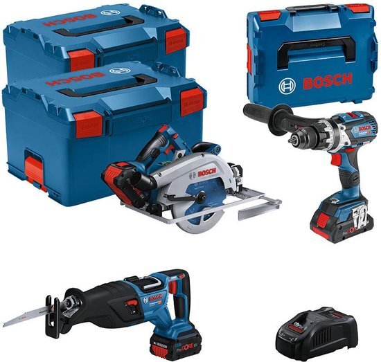 Bosch Professional Accu Toolkit 3-delig 18V GSB+GKS+GSA in L-Boxx - 0615990N38