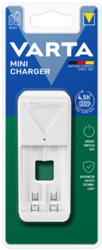 Varta Easy Mini Charger - AA/AAA Batterij Oplader - Wit