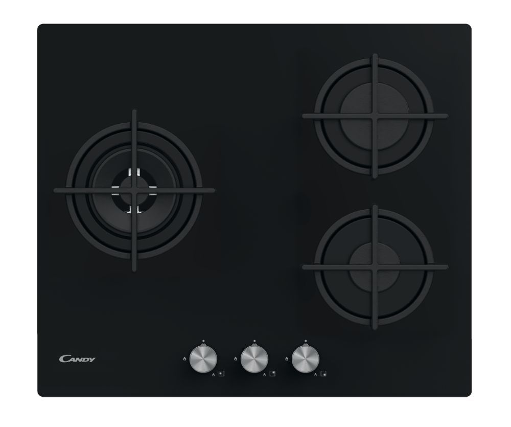Candy Moderna CSG63B4PB - 56 cm Gas Cooktop - Black - 3 Zones