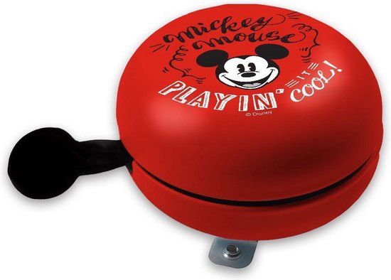 Disney Fietsbel Mickey Mouse Retro Junior 80 mm Rood