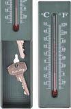 Merkloos / Sans marque Esschert Design Bv Buitenthermometer - sleutel verstopplek - groen - 16 cm