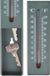 Merkloos / Sans marque Esschert Design Bv Buitenthermometer - sleutel verstopplek - groen - 16 cm