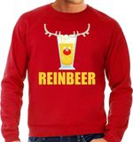 Bellatio Decorations Reinbeer Grote maten foute kersttrui / sweater gewei met bierglas - rood voor heren - Kersttruien / Kerst outfit XXXXL