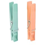PARENCE. 24 wasknijpers van kunststof voor binnen en buiten, 7 x 1 cm, veelzijdige en praktische wasknijpers, oranje en groen