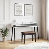 vidaXL studiobureau Wit 152 x 36 x 19,5 cm Bewerkt hout