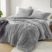Intelligent Design 3-delige queensize dekbedset, pluche beddengoed, omkeerbaar microvezel, lichtgewicht, superzacht geribbeld fluwelen dekbed, met 2 kussenslopen, voor alle seizoenen, pluizige