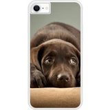 Apple Siliconen hoesje compatibel met iPhone SE 2020, Apple iPhone SE 2022 Bruine puppy