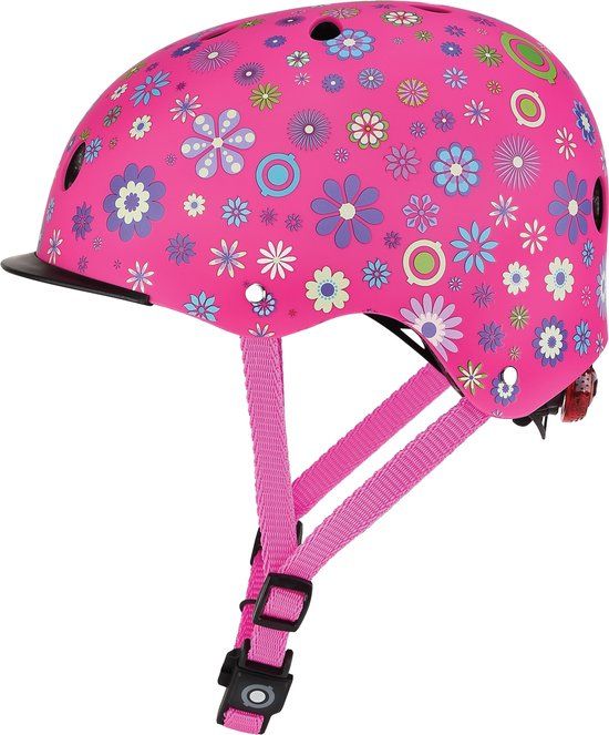 Globber Kinderhelm - Roze/Paars/Wit - Verstelbaar - One Size