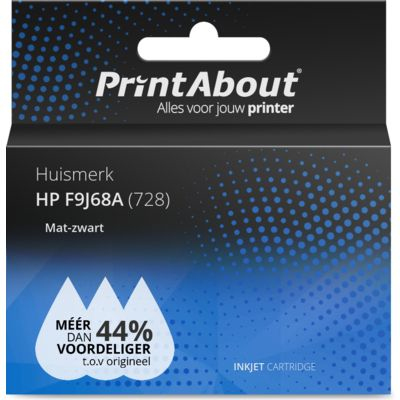 PrintAbout Huismerk HP F9J68A (728) Inktcartridge Mat-zwart Extra hoge capaciteit