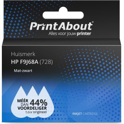 PrintAbout HP F9J68A (728) Mat-zwart Extra Hoge Capaciteit Inktcartridge