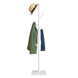 Merkloos Relaxdays Kapstok boom - 8 haken - 177 x 30 x 30 cm - staand - 3 mogelijke hoogtes - wit