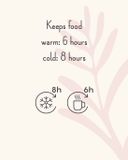 Fresk Thermos Lunchbox 500 ml - RVS Voedselcontainer – BPA-vrij – Lekvrije dop – Thermosbeker – Food Jar tot 6 Uur Warm – Lunchpot - Voedselpot - Ecru - Berries