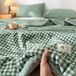 Icecat Couvre-lit matelassé en microfibre pour lit deux personnes, vert