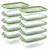 Set de 10 contenants de stockage alimentaire réutilisables 500ml