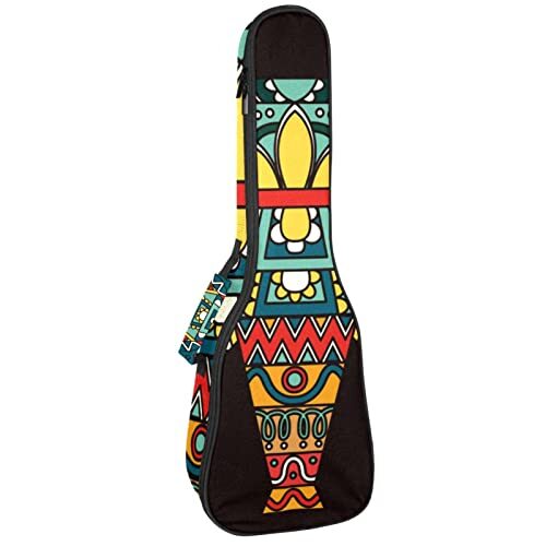 Mersov Tenor Ukulele Gigbag Waterdichte Ukelele Case Gewatteerde Rugzak, Geweldig voor Sopraan Concert (21/23/24") Boheemse kleur geschilderde olifant