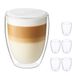 Merkloos Relaxdays Latte Macchiato Glazen - Set van 6 - Dubbelwandig - 350 ml - Vaatwasserbestendig - Glas