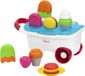 Chicco IJsjes Karretje Spel, 2in1 Spel, Stapel- en Insteekactiviteit, Rollenspelactiviteit, praktische handgreep en vrijlopende wielen, speelset 19 stukken om heerlijke zoetigheden te maken, 12-36 M
