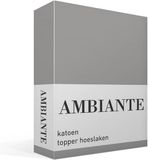 Ambiante Cotton Uni topper hoeslaken - Lits-jumeaux - Grey