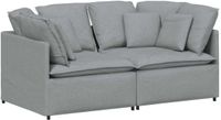 vidaXL Modulaire bank met lichtgrijze stoffen kussens