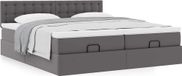 Prolenta Maison Exclusive - Ottoman bedframe met matras, grijs, 200x200 cm, kunstleer
