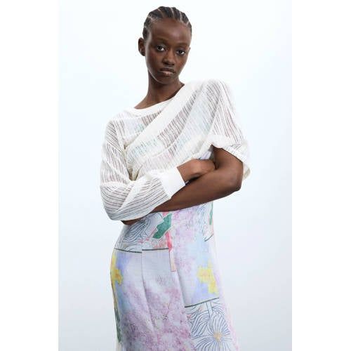 Desigual midi zomerjurk met print en linnen - meerkleurig