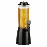 Relaxdays biertoren met tap, biertaptower, 2,5 liter, tapzuil met ijsbuis, voor tuinfeesten & meer, transparant/zwart