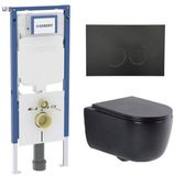 Geberit QeramiQ Dely Swirl Toiletset - Mat Zwart