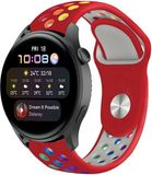 Strap-it Bracelet de montre connectée en silicone - Convient pour Huawei Watch 3 / 3 Pro - Rouge