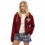 Superdry Athletic Essentials Relaxed Crop Hoodie Dames Bordeaux Rood