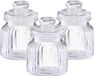 Zeller Pot de stockage - 3x - verre - 600 ml - relief - 11 x 14,5 cm - rond - pot de conservation