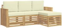 vidaXL - Buiten - bank - set - 4 - st - Wit - en - crèmekleurig - Polyester