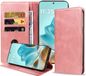 Smartphonica Geschikt voor Motorola Edge 60 Fusion Telefoonhoesje Kunstleer met Magnetische sluiting en Pasjeshouder Bookcase met Klepje - Walletcase with Cardslot - Rosé Goud