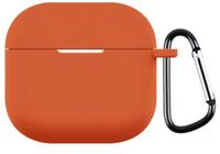 CHPN - Airpodshoesje - Hoesje geschikt voor AirPods 3 - Siliconen Beschermhoesje - Airpods hoesje - Geschikt voor Apple AirPods - Met karabijnhaak - Oranje