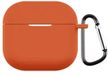 CHPN - Airpodshoesje - Hoesje geschikt voor AirPods 3 - Siliconen Beschermhoesje - Airpods hoesje - Geschikt voor Apple AirPods - Met karabijnhaak - Oranje