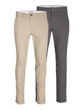 JACK & JONES Marco Dave (2-pack) loose fit - heren chino - beige en donkergrijs