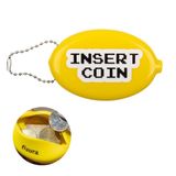Fisura – Ovale rubberen portemonnee “Insert coin” geel
