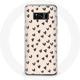 Maniacase Samsung Galaxy S8 plus Hoesje Abstracte textuur achtergrond zwarte hartjes