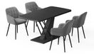 Vicco Fenaro Dining Table Set, Black, 120x80cm | with 4 Dining Chairs
