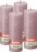 Bolsius Rustieke Kaars - 4 Stuks - Oud Roze - 19cm
