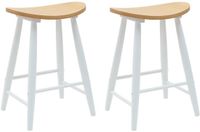 vidaXL Stoelen, 2 stuks, massief rubberhout, wit