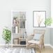 Hanah Home Moderne Scandinavische boekenplank, wit & oak, 63,2 x 25 x 160 cm