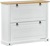 vidaXL Schoenenkast Corona Wit Massief Grenenhout