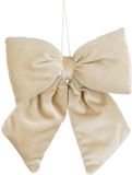 Mica Decorations Noeud de Noël - crème - 20 x 23 cm - velours polyester